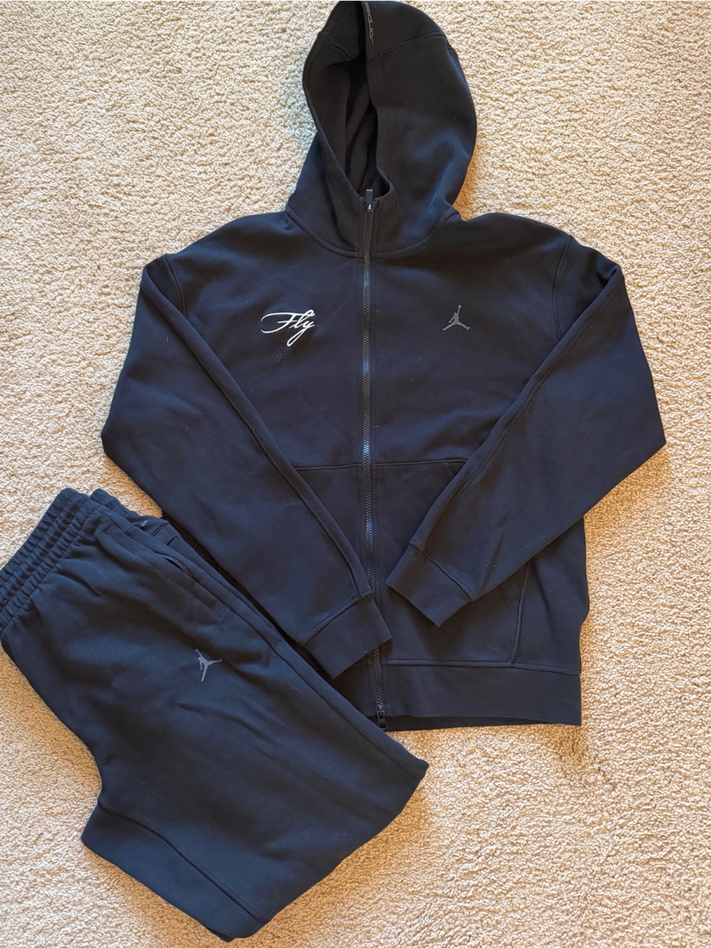 Jordan Black Zip-Up Hoodie & Joggers Set